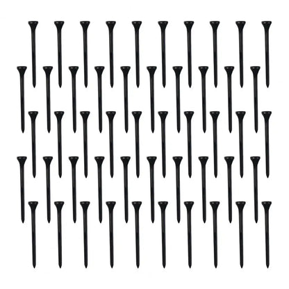 50 Pack Professional Golf Tees Plastic Black Golf Tees Tall Tees Bulk Reduce Side Spin And Friction Golf Accessory
