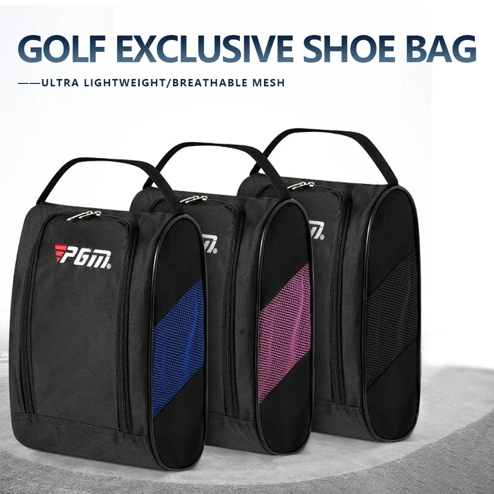 New Portable Mini Golf Shoe Bag Nylon Shoe Carrier Bags Zipper Golfball Holder Breathable Pouch Pack Tee Bag Sport Accessories