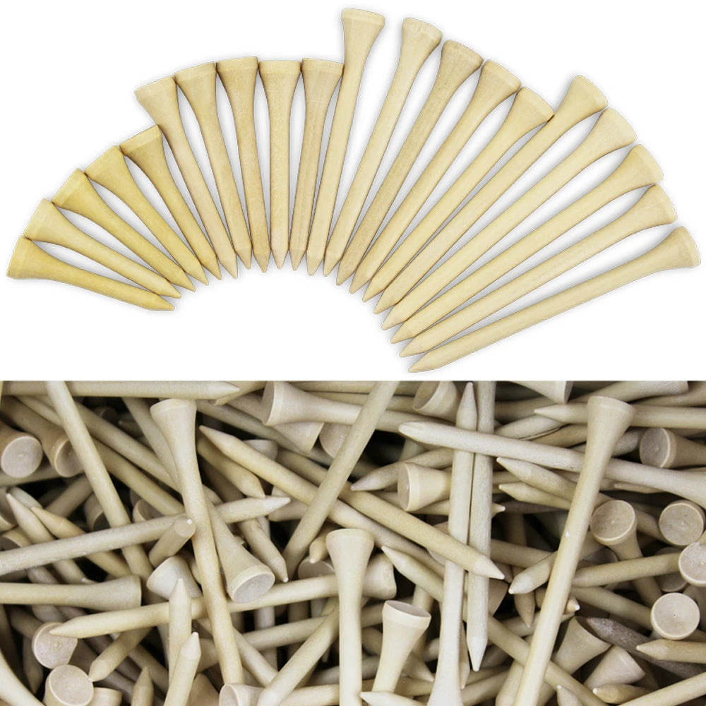 Golf Tees Package of 100 Bamboo Wooden Tees 42mm 54mm 70mm 83mm Length Golf Ball Holder Drop Ship