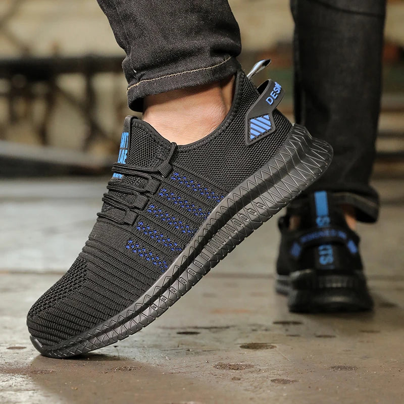 Men's work safety shoes are anti smashing, anti piercing, anti slip, wear-resistant, and outdoor fashionable sports shoes