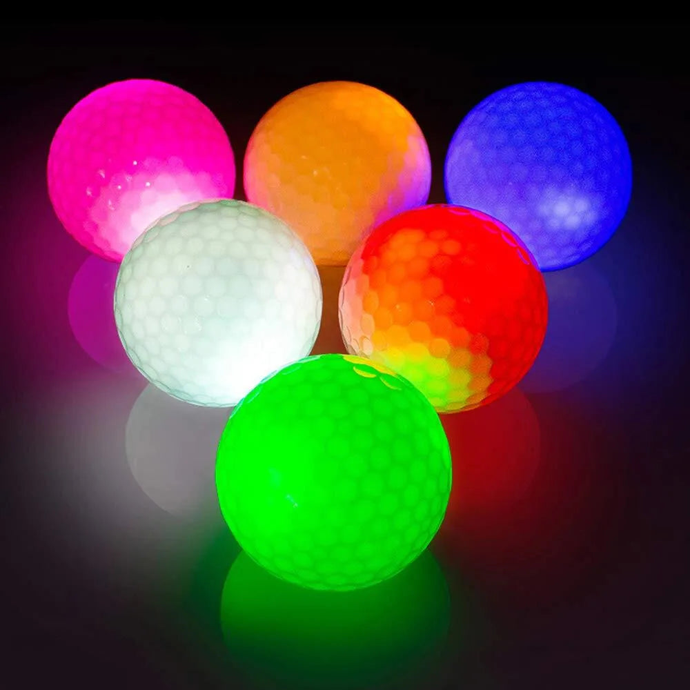 5Pcs LED Light up Golf Balls, Glow in The Dark Night Golf Balls - Multi Colors of Blue, Orange, Red, White, Green, Pink
