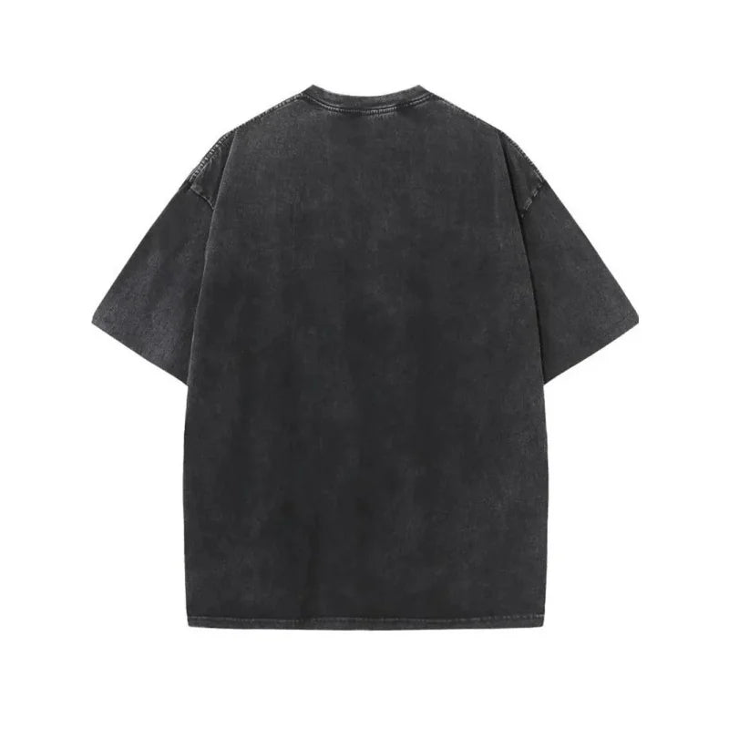 Men Tees Vintage JOJO Bizarre Adventure Steel Ball Run Vol Washed T-Shirt Fashion Streetwear Unisex Short Sleeve Tops Oversized