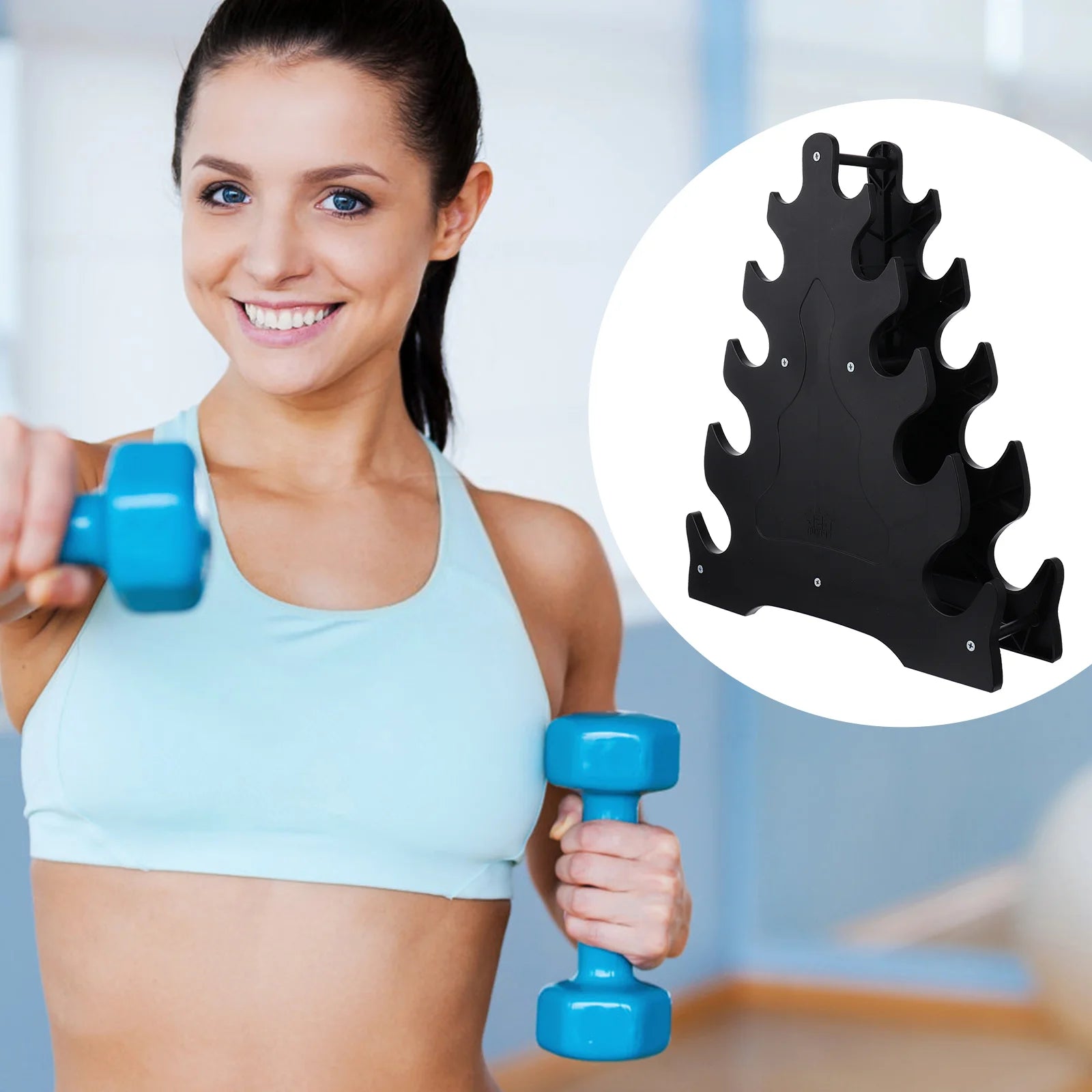 Strength Training Dumbbell Racks Adjustable Shelving Brackets Triangle Shaped Stand Gym Equipment Black Dumbbell Storage Stand