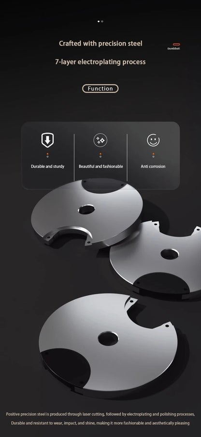 Electroplated Dumbbells, Professional Gym Fitness Dumbbells, Internal Rotation, 32kg Weight, Adjustable, 4kg Increase, 2024