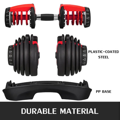 VEVOR 24Kg Dumbbells Adjustable 2.5-24KG Fitness Workouts Dumbbells Set Sports Fitness Equipment For Exercise Health