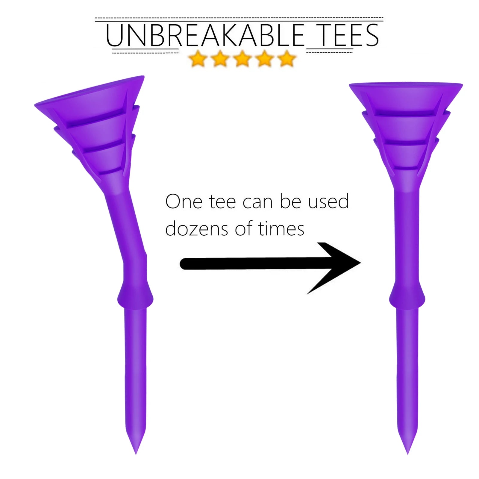 Golf Tees Plastic 3 1/4 inch Upgrade Bulk 50 Pack Reduce Friction Side Spin Durable Stable 83mm Long Tee for Golfer Practice