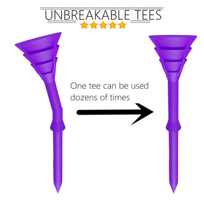 Golf Tees Plastic 3 1/4 inch Upgrade Bulk 50 Pack Reduce Friction Side Spin Durable Stable 83mm Long Tee for Golfer Practice