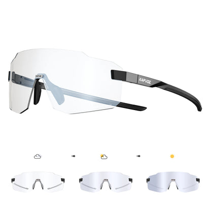 Kapvoe Photochromic Cycling Glasses UV400 Running Sunglasses Lightweight Bicycle MTB Bike Eyewear Sports Safety Goggles
