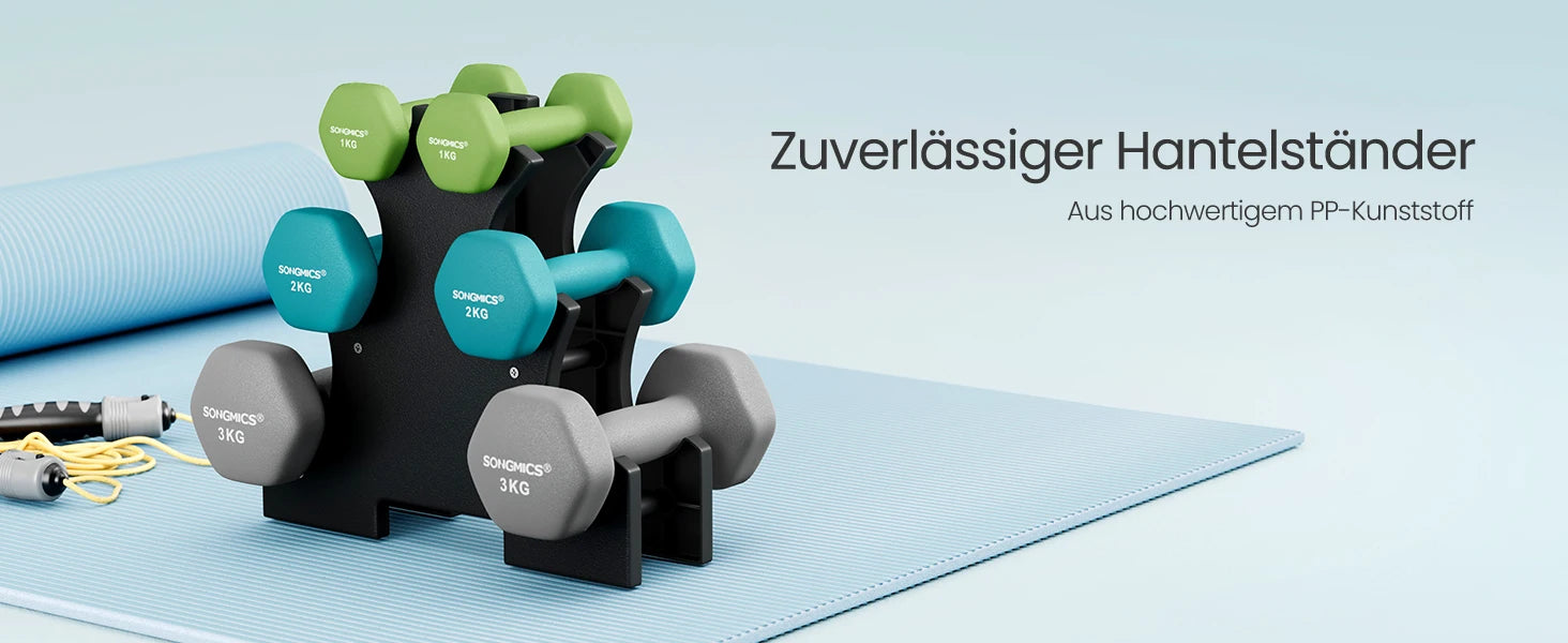 SONGMICS Dumbbell Set Short dumbbells Dumbbell Set 12kg Hexagon Neoprene dumbbells