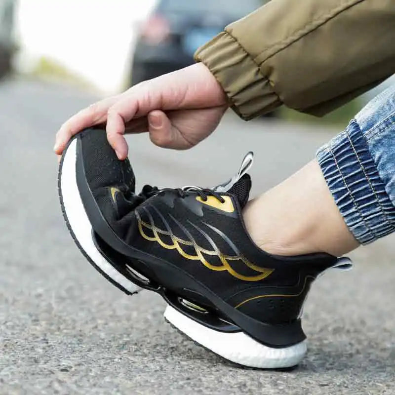 Fashion Safety Men's Sports Safety Shoes Insulated Work Shoes Plastic Steel Toe Anti-Puncture Lightweight Protective Shoes