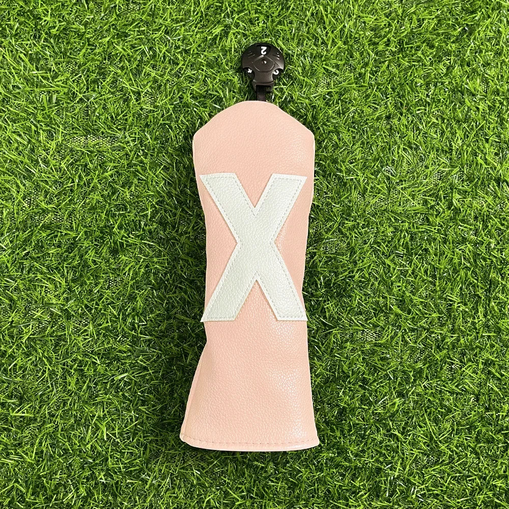 Golf club covers - white and green with large numbers, fits all clubs
