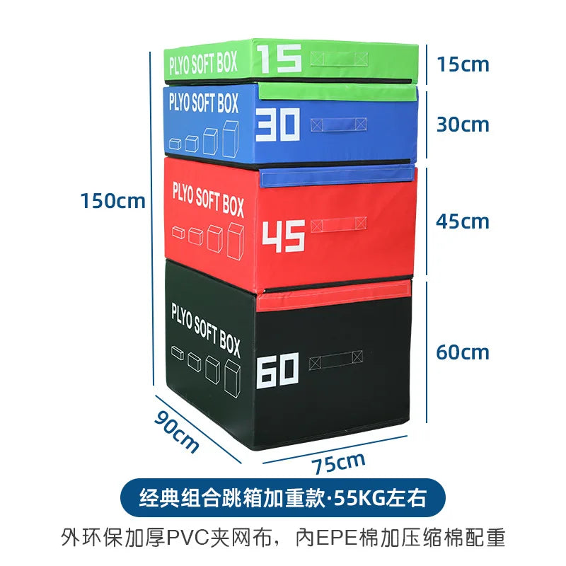 Custom Wholesale Gym Equipment Professional Plyo Soft Boxes Custom Fitness Adjustable Height Step Trainer Plyometric Jump Box