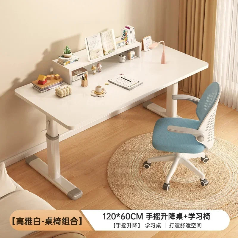 Modern Computer Standing Desk, Adjustable Height Electric Sit Stand Up Down student study Table, 47 Inch Ergonomic Rising Desks