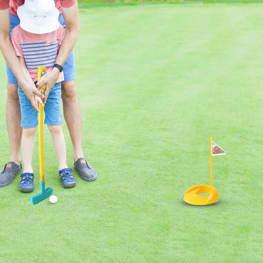 Game Outdoor Sports Golf Clubs Set Children Club Ball Green Hole Cup Group with Wheel Sports Fitness Toys Set