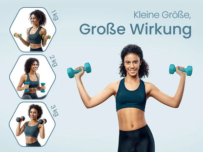 SONGMICS dumbbell set short dumbbells dumbbell set 12kg hexagon neoprene dumbbells