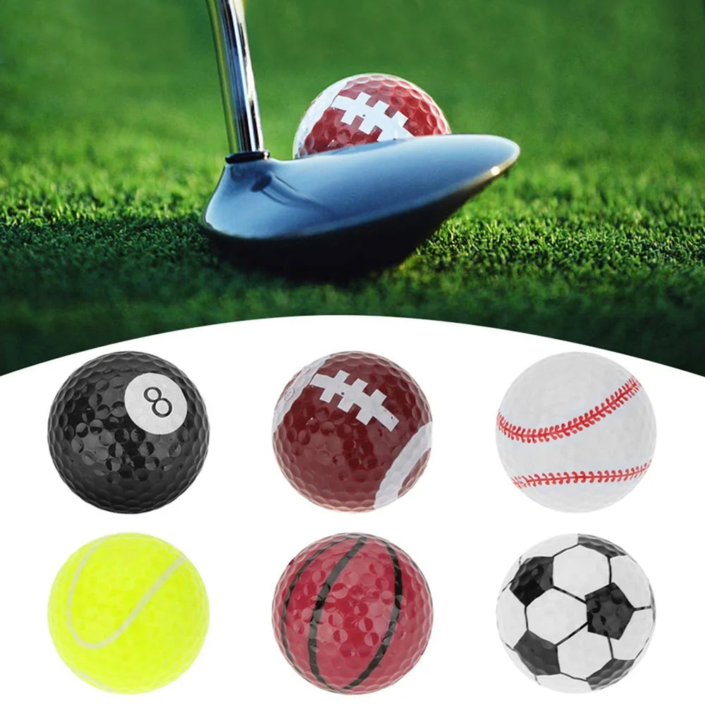 1Pcs Double Golf Balls Training Sports Gift Practice Driving Range Novelty Fun for Golfer Childrens Colored Cartoon Cute Indoor