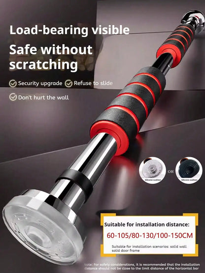 Heavy Duty Telescopic Pull Up Bar Doorway Mounted Adjustable Non-Slip Chin-Up for Home Gym Strength Training Men Women Fitness