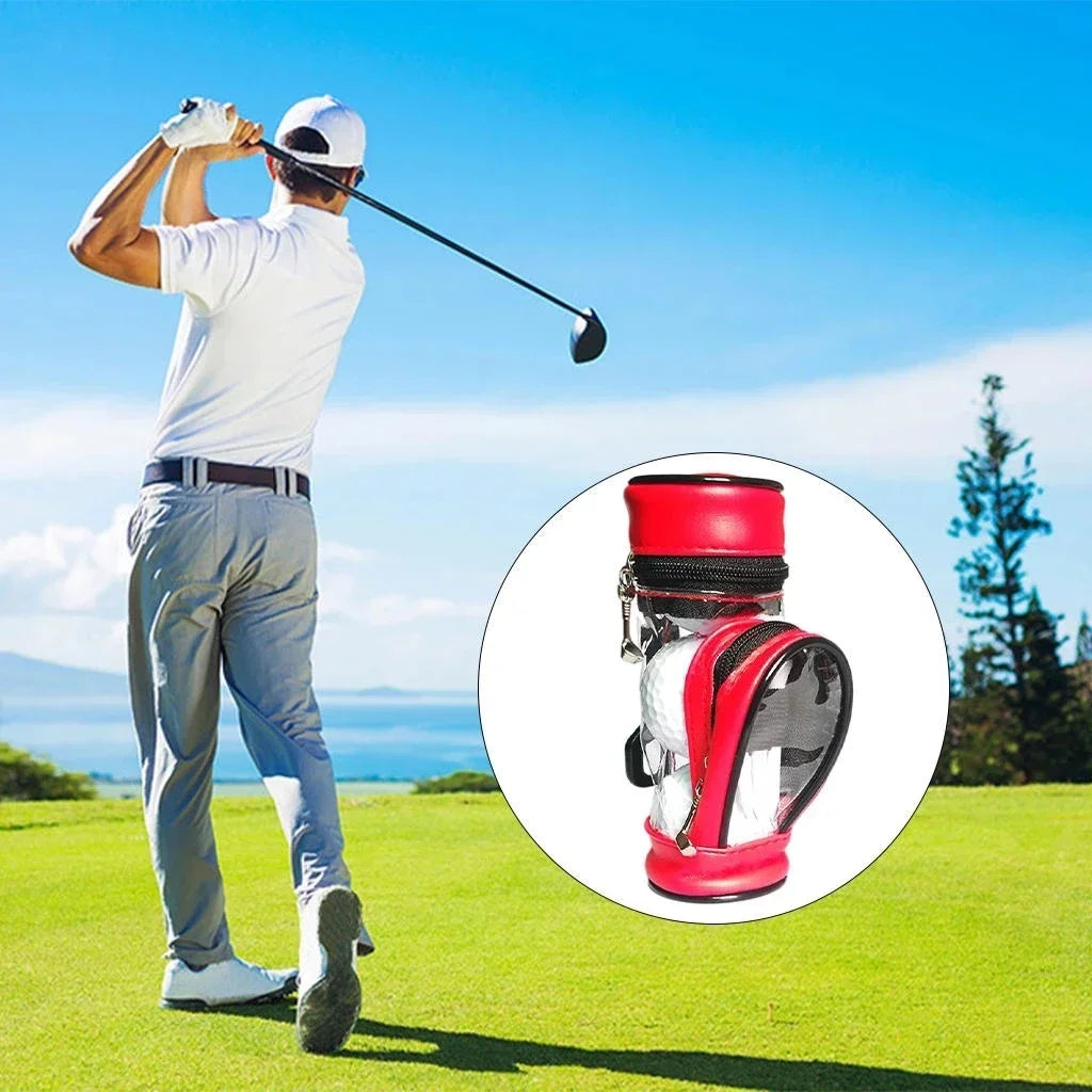 Portable Small Golf Ball Bag Carrier Tee Holder Storage Case Pouch with 3 Balls and 3 Tees Set for Training Practice Accessories