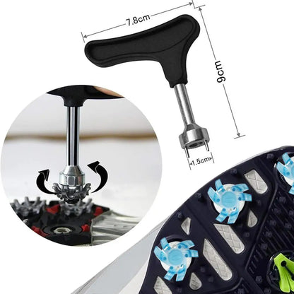Golf Shoe Spikes Replacements 12 Pieces Footwears Anti Slip Golf Cleat Quick Twist Golf Spikes Golf Cleats Portable Wrench Screw