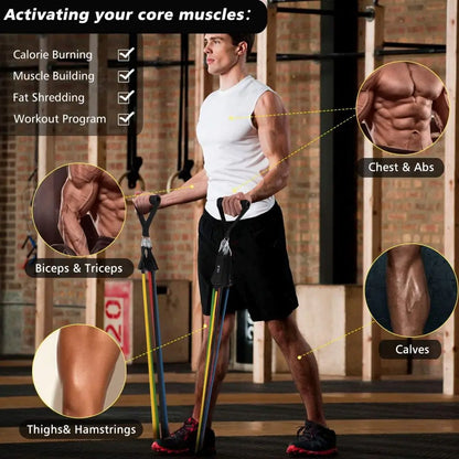 Elastic Rubber Resistance Bands, Expander for Bodybuilding, Home Gym Equipment, Weight Training, Fitness, 11Pcs