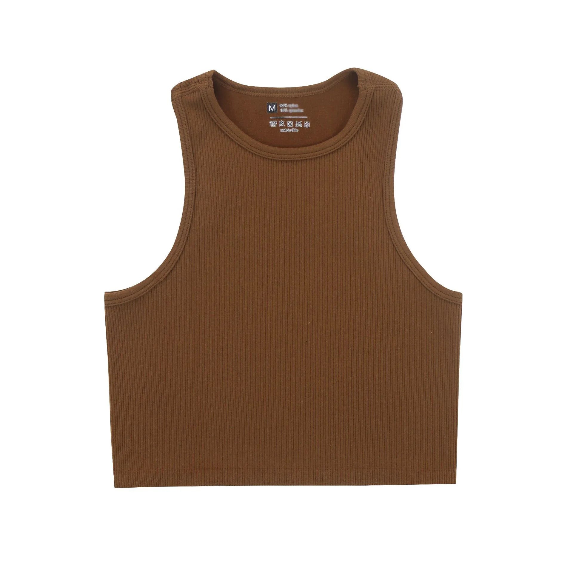 Yoga Vest Women Gym Sports Black White Crop Tops Seamless Streetwear Rib Knit Workout BreathableTank Top Female Without Pads