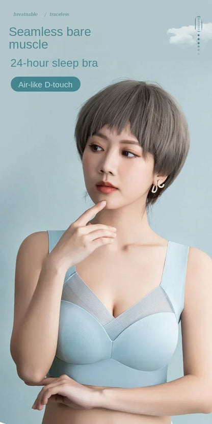 Women Lace Sport Bras Plus Size Seamless Bra Bralette Backless Lady Brassiere Vest Female Gathers Shock-Proof Wireless Top L-3XL