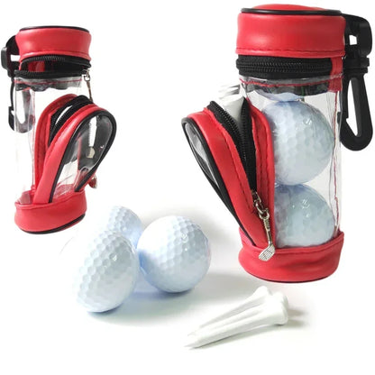 Portable Small Golf Ball Bag Carrier Tee Holder Storage Case Pouch with 3 Balls and 3 Tees Set for Training Practice Accessories