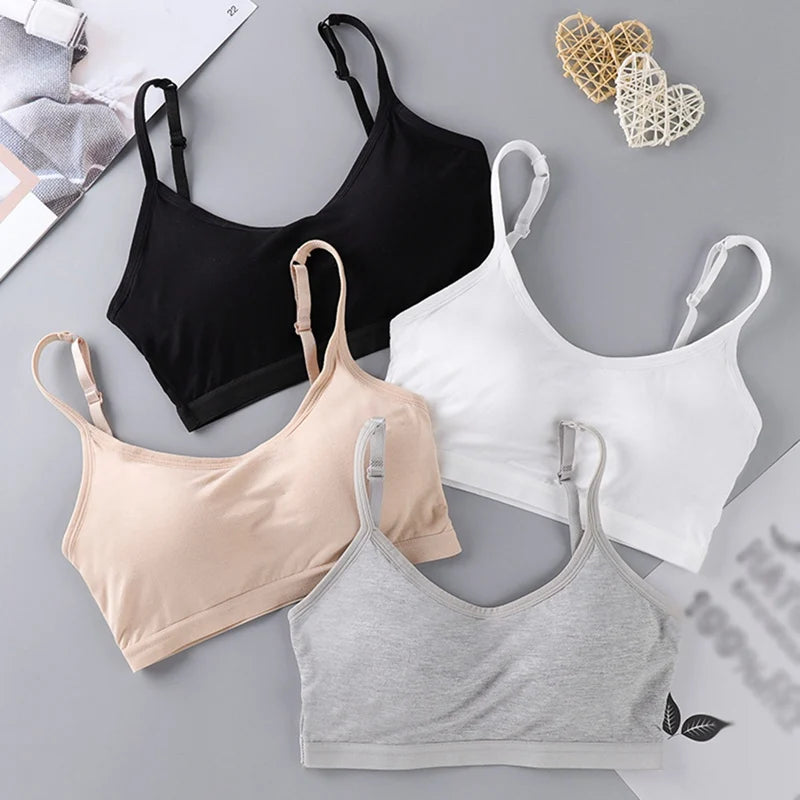 Kids Bras Young Girls Underwear Teenage Training Bras Cotton Kids Brassiere Tube Tops Girl's Sport Bras 10-18 Years