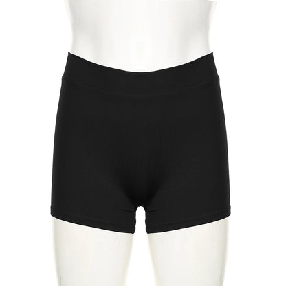 Darlingaga Casual Solid Ruched Skinny Summer Shorts Women Sportswear Gym Basic Short Pants Folds Yoga Clothing Streetwear Bottom