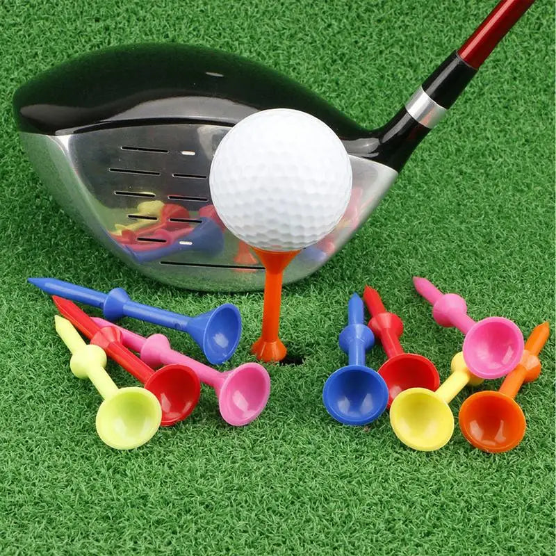 Golf Tees Plastic Tee Value 50 Pcs Durable Colored Tee 83mm golf studs Used for Practice Mat Driving Range accessories