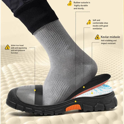 Anti Smashing Safety Shoe Comfortable Mesh Fabric Workshoes Not Stuffy Feet Sportshoe Microfiber Leather Protective Shoes