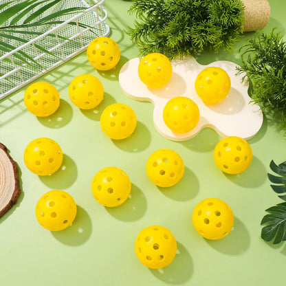 24 Pcs Yellow Golf Practice Balls Hollow Plastic Holes Indoor Training Durable Lightweight Swing Aid Improve Skills Golf