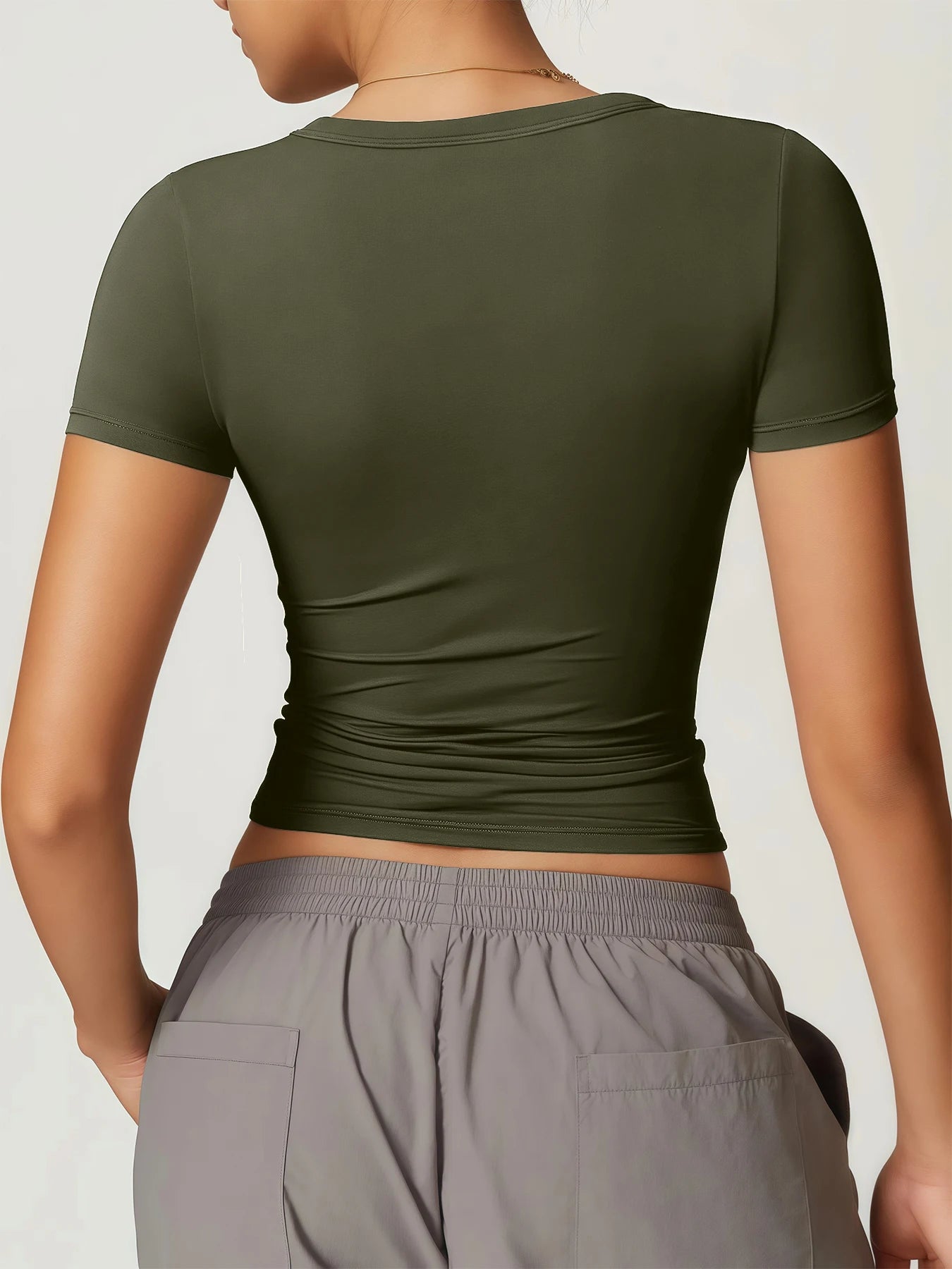 T-shirts, quick drying yoga clothes, short sleeved fitness tops, cover up shirts, outdoor running sports, short sleeved women's