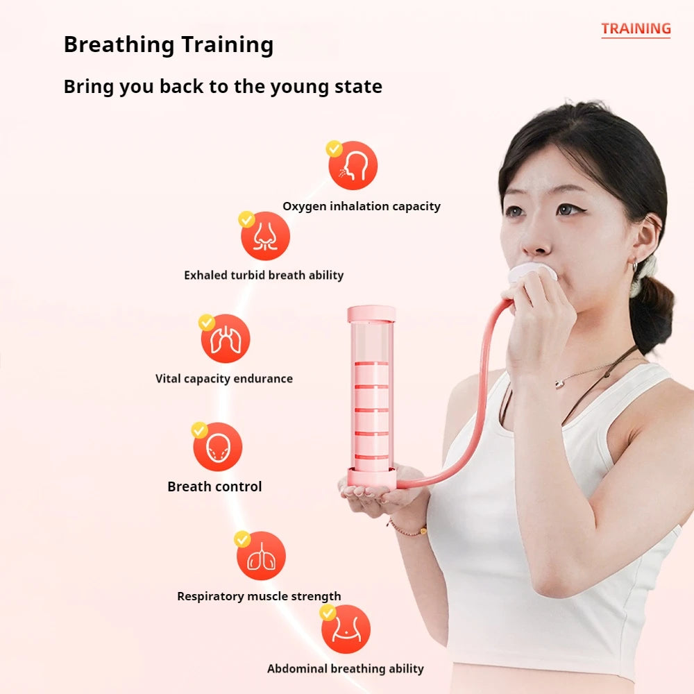 Adjustable Diaphragm Breathing Dumbbell Trainer for Core Strength Facial Toning Lung Capacity Expander