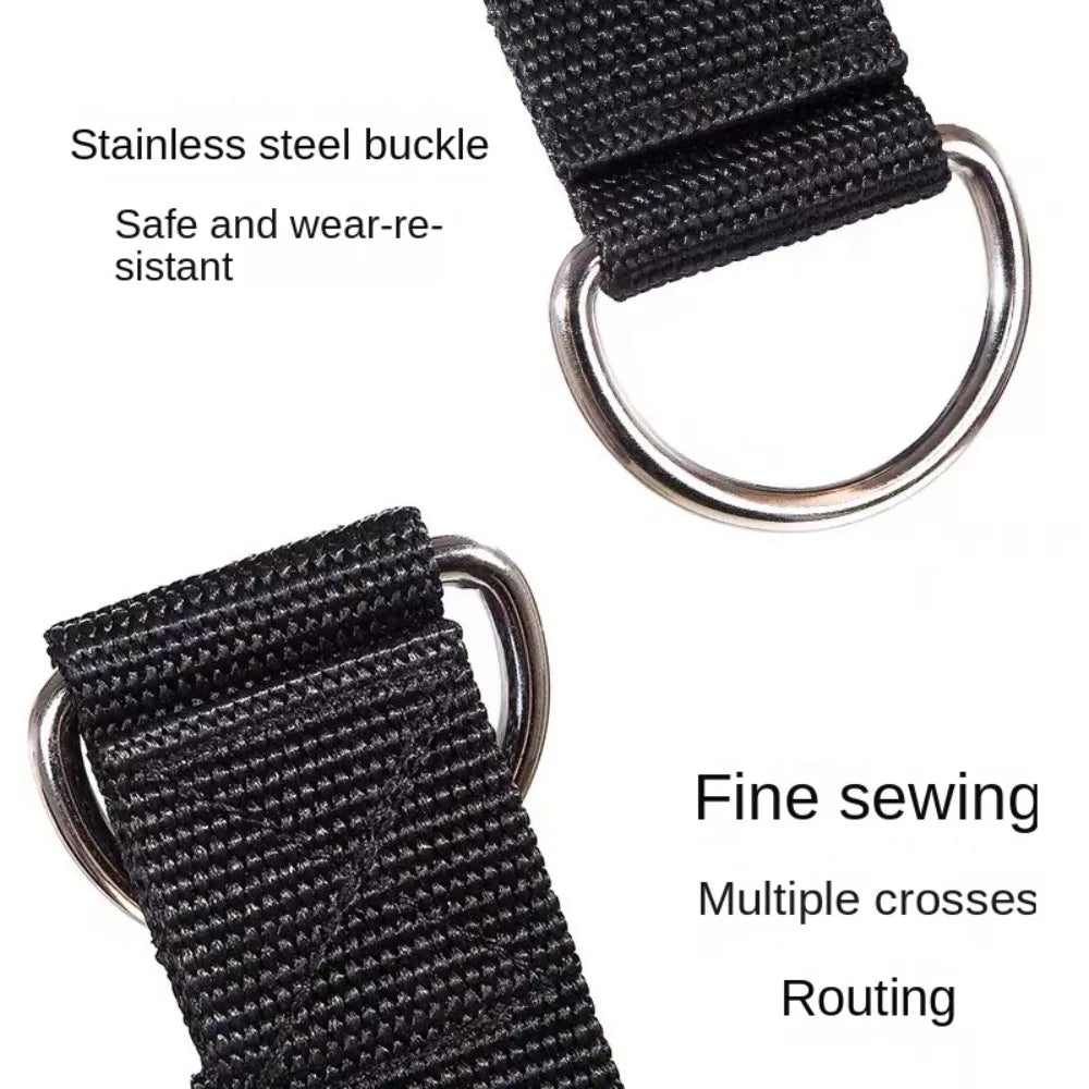 1 Pair of Multifunction Fitness Resistance Bands Handles Anti-slip Wear Resistant Nylon Webbing Grip Puller Handle TPR Strong