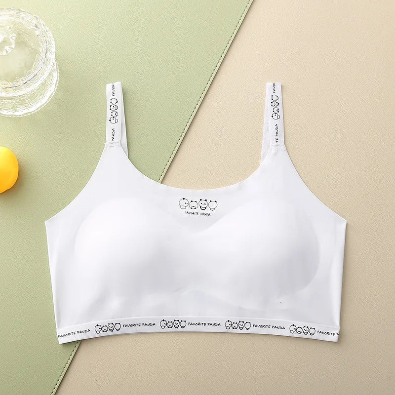 Girls Training Bras Ice Silk Seamless Development Period Underwear for Kids Students Junior High School Teen 8-16Years Sport Bra