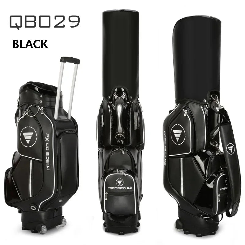 PGM Tie Rod Golf Standard Ball Bags Waterproof PU Stand Bags with Wheel Portable Multi-Functional Golf Package Can Put 13 Clubs