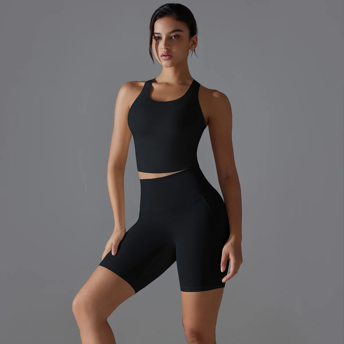 Yoga Set 2PCS Sports Suit Women Gym Shorts Set Women Fitness Tracksuit Workout Suit Female Sportswear Quick-Drying Yoga Clothing