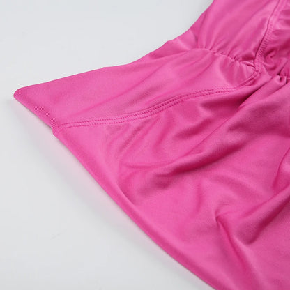 Darlingaga Casual Solid Ruched Skinny Summer Shorts Women Sportswear Gym Basic Short Pants Folds Yoga Clothing Streetwear Bottom