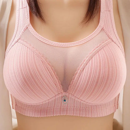 Sexy Women Bra with Chest Pad No Steel Ring Traceless Underwear Non-slip Wide Shoulder Strap Push-up Bra Anti-light Ladies Sport