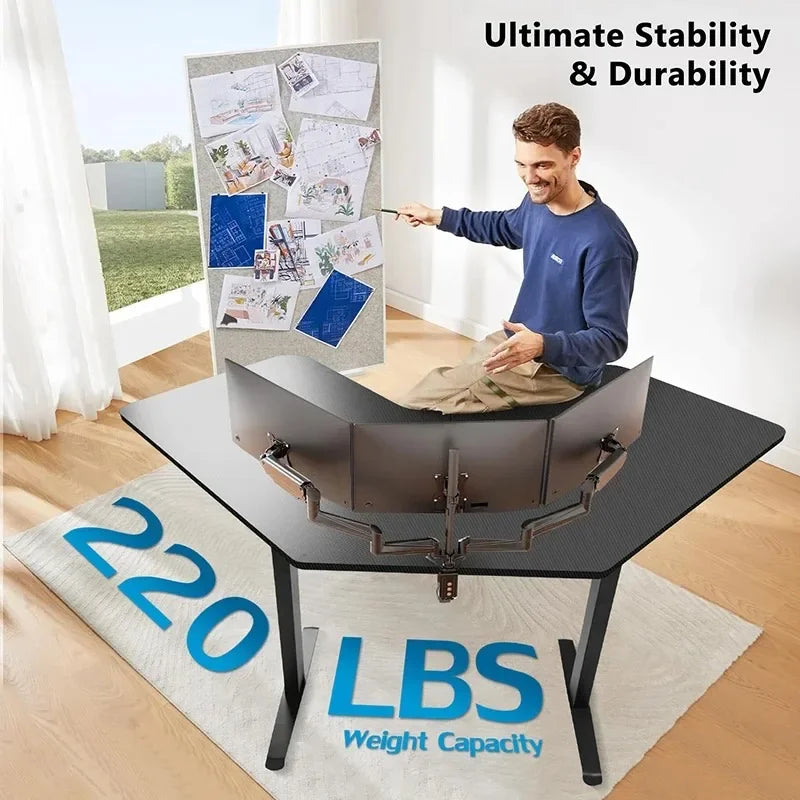 Electric L Shaped Standing Desk, Height Adjustable, Single Motor Corner Sit Stand Up Desk with Splice Board, White/Black