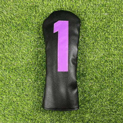 Golf Club Headcover Set - White&Pink Large Number Design for All Clubs