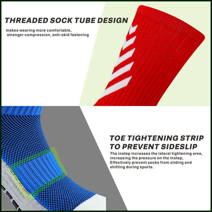 Football Socks Men Athletic Non Slip Soccer Socks Cushioned Breathable For Running Yoga Basketball Hiking Sports Grip Socks