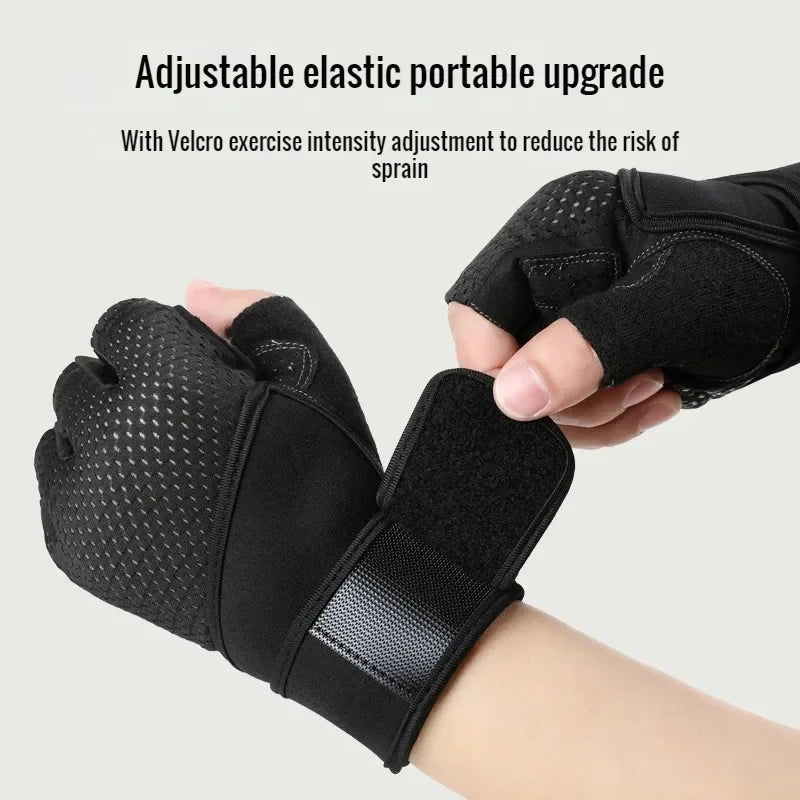 Gym Gloves Grips Anti-Skid Wrist Straps Protector for wrist training anti-slip half finger movement anti-cocoon Palm Protection