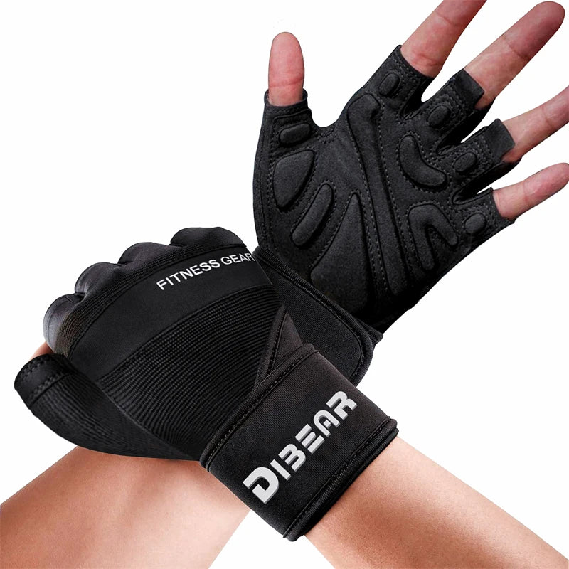 Half Finger Bodybuilding Gym Gloves Weightlifting Dumbbell Kettlebell Training Workout Fitness Gloves For Man  Women