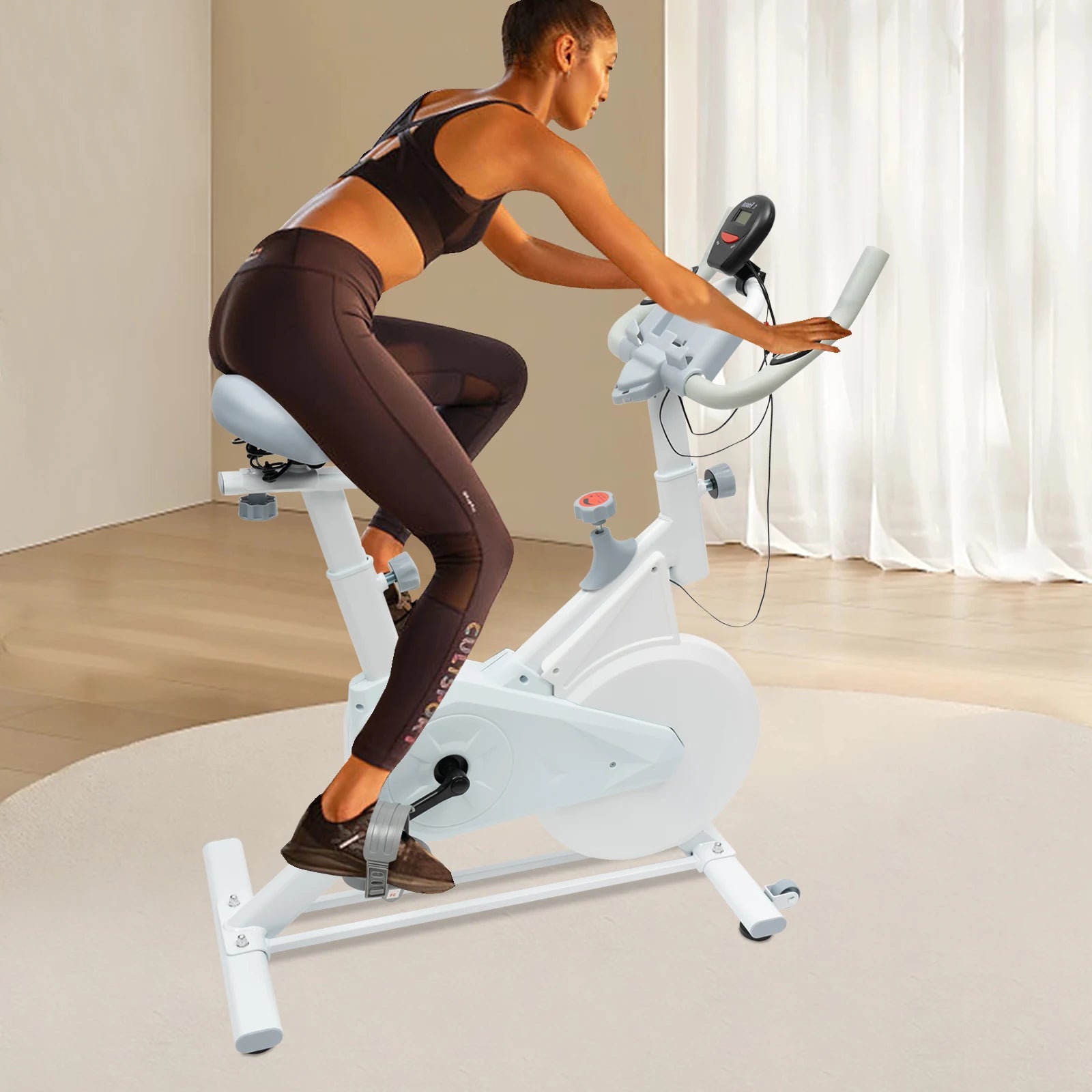 Exercise Bike, Indoor Cycling Bike Stationary, Cycle Bike with Comfortable Seat Cushion, Digital Display with Pulse