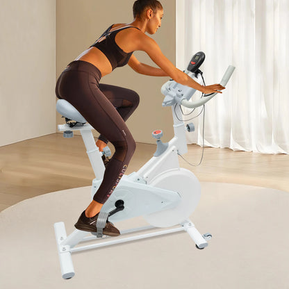 Exercise Bike, Indoor Cycling Bike Stationary, Cycle Bike with Comfortable Seat Cushion, Digital Display with Pulse