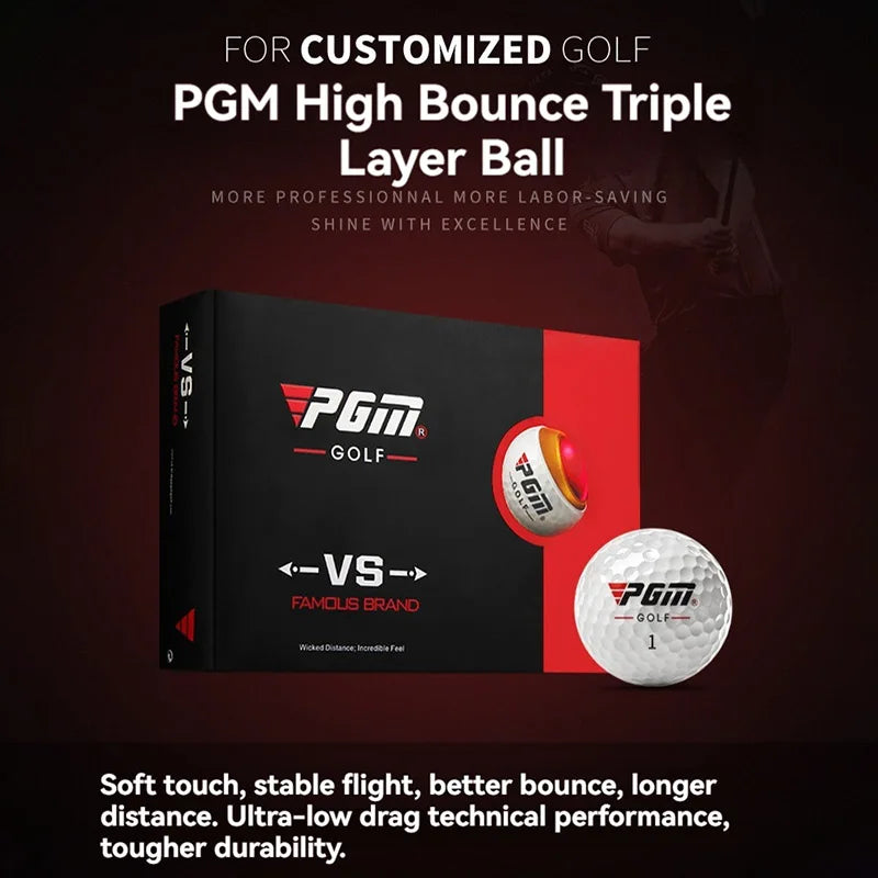 PGM Golf Ball Three-layer Match Balls Gift Box Package Synthetic Rubber Material