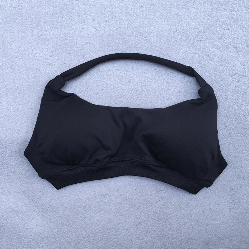 Seamless Halter Sports Bras Running Sexy Open Back Yoga Bra Padded Brassiere Sport Woman Fitness Gym Top Activewear