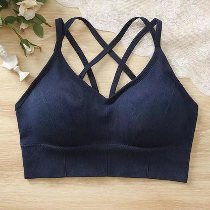 Breathable Sports Bra Anti-sweat Fitness Top Seamless Yoga Bra Shockproof Crop Top Women Push up Sport Bra Gym Workout Top